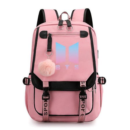 Bts Backpack Cute Usb Charging School Bag