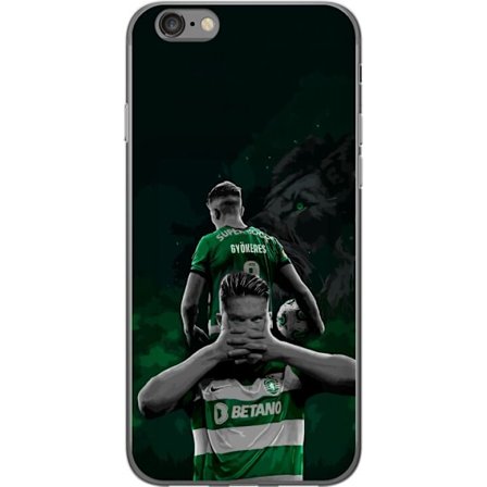 Yhteensopiva Puhelinkuori Apple iPhone 6 Neonmotiivi, jossa teksti "Gaming is in my DNA" sinisenä ja punaisena tiiliseinällä, jossa loistava DNA-spira