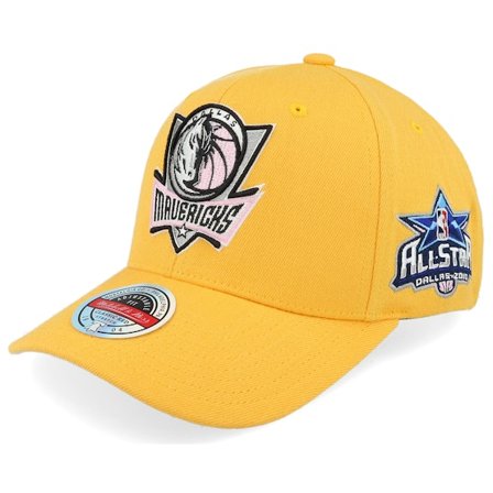 Mitchell & Ness - NBA Gul adjustable Keps - Hatstore Exclusive x Dallas Mavericks Plutonium Yellow/Pink Adjustable @ Hatstore