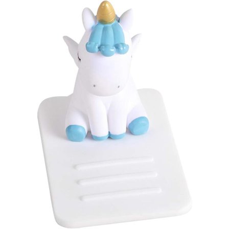Telefonholder Bordstativ - Kreativ Enhjørning Telefonholder Søt Nyhet Skrivebord Mobiltelefon Stativ Feste (Hvit) Blå