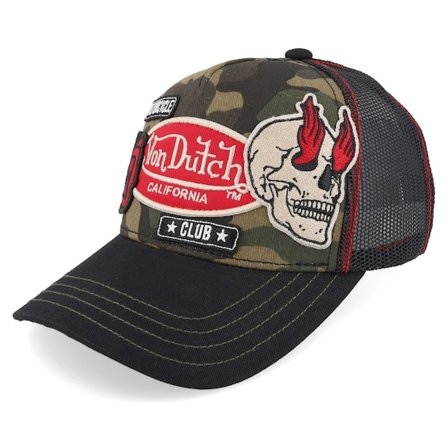 Von Dutch - Camo trucker Caps - Kids Multi Patches Camouflage/Black A-Frame Trucker @ Hatstore