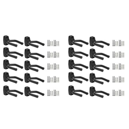 Guitar- og instrumentophæng, understøtter op til 27 kg, sorte valnøddetræ vægbeslag til sikker udstilling, ideel til guitarister (10 stk.)