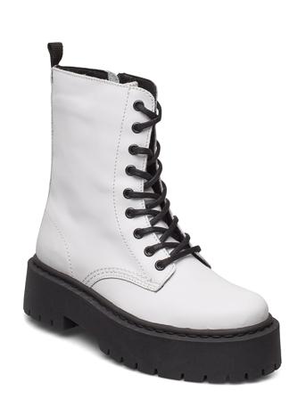 Biadeb Laced Up Boot Shoes Boots Ankle Boots Laced Boots Hvit Bianco