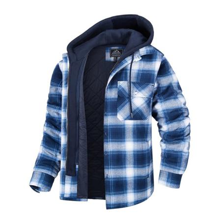 Män Rutig Quiltad Fodrad Button Up Dragsko Långärmade Ytterkläder