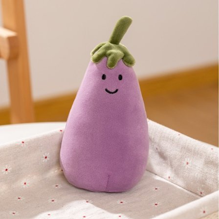 Frugt Party Dukker Jellycat Plys Legetøjsdukker Børnefødselsdag Julegaver - Aubergine (uden fødder) 17cm