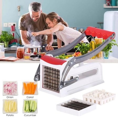 Frityrkutter i rustfritt stål, profesjonell potetkutter for hjemme- og kommersiell bruk