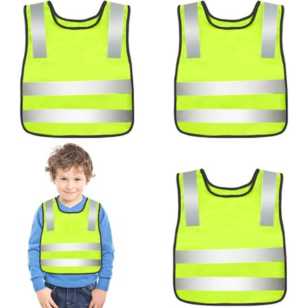 Säkerhetsväst för barn - Reflexväst för barn - Gul reflexväst - Säkerhetsväst för barn (4 st)