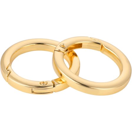 10 st metallfjäderklämma O-nyckelringar för handväskrem, guld, 34 mm