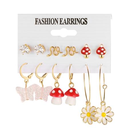 Nya stil svampar örhängen kreativa blomma örhängen hänge mini