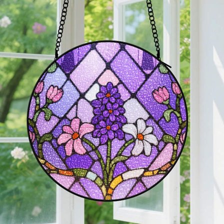 Blomstret solfanger vinduesdekoration - Akryl vindues solfanger til venner, par, familie, til julepynt indendørs udendørs dekoration