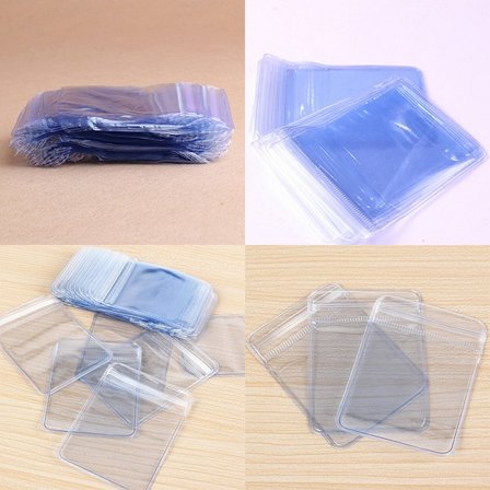 100 stk Klar PVC Plast Mynt Bag Case Lommebøker Oppbevaring Konvolutt
