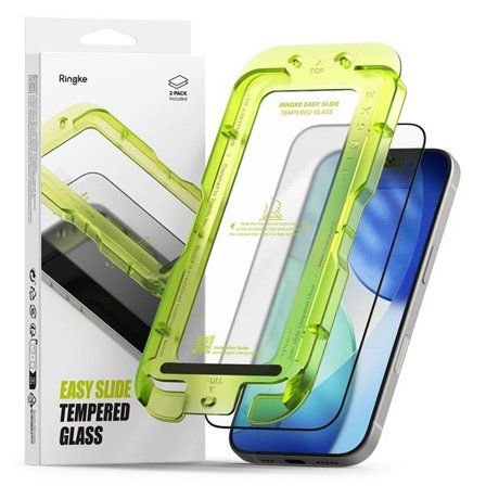 Ringke Easy Slide 2-pack härdat glas för iPhone 17 - svart