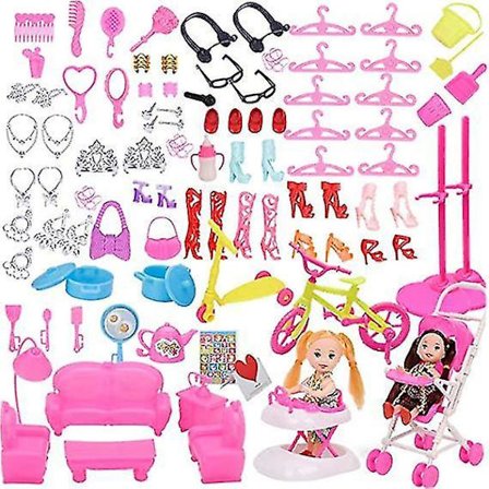 108 osaa Nuken Tarvikkeet Miniatyyri Mop Siivous Työkalut Sarja