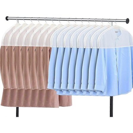 15 Pakk Skulderbeskyttere for Klær Pustende Støvbeskyttelse for Klær med 2 Kiler for Dress, Jakker, Kåper, Oppbevaring i Klesskap
