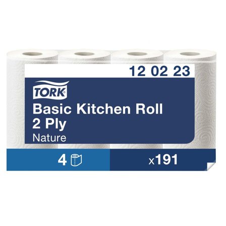 TORK Hushållspapper Basic 2-lag 191ark naturvit 4/fp - Lyreco - Städ och hygien - Toalettpapper och torkpapper - Hushållspapper