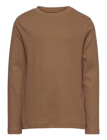 T-Shirt Ls T-shirts Long-sleeved T-shirts Brun En Fant