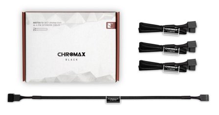 Noctua NA-SEC1 chromax.black - forlengelseskabel for viftestrømforsyning - 4-pins PWM til 4-pins PWM - 30 cm