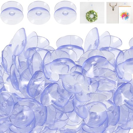 Dobbeltsidet sugekop x50-20mm - Skridsikker - Transparent - Velegnet til udendørs brug, køkken, badeværelse og spejle