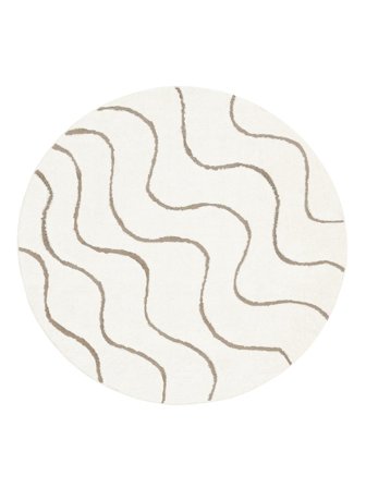 Whisper Tappeto - Bianco/Beige Ø 200 In Stile Rustico