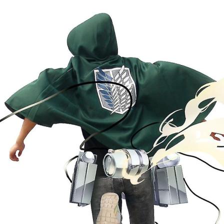 Rivaille Ackerman Hoodie Halloween Carnival Party Anime Kostym L Green