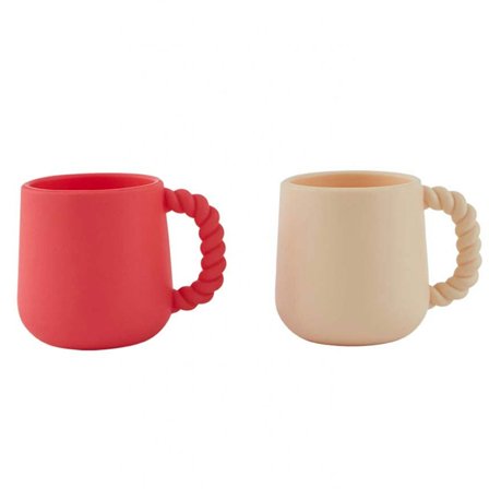 OYOY Mini Mellow barnmugg 2-pack, cherry red | Fler produkter > Barnprodukter > Koppar & Muggar för barn | Bagaren och Kocken