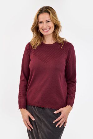 SIGNATURE - Langærmet Strik - Bordeaux