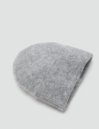 Mango Rib-Knit Cap - Grey - ONE SIZE