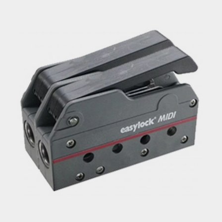 Rope Clutch Easylock Midi, double, for Ø6 - 10 mm line, grey