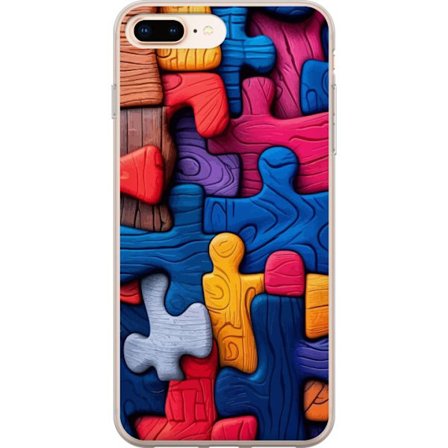 Yhteensopiva Puhelinkuori Apple Apple iPhone 7 Plus Leikkisä kuvitus Stitchin kanssa vaaleanpunaisissa omenoissa pehmeässä pastellidesignissa, joss