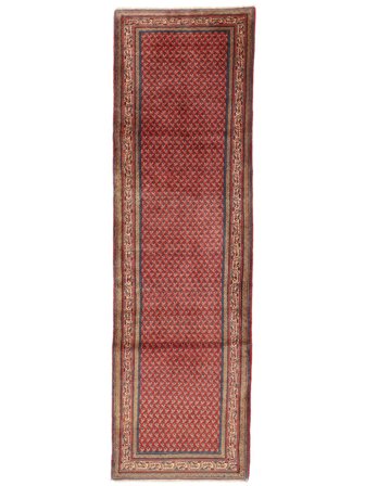 Sarouk Mir Rug 78X265 Runner Dark Red/Brown Wool, Persia