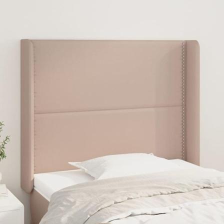 Vidaxl Huvudgavel Med Kanter Cappuccino 83x16x118/128 Cm Konstlä Brun