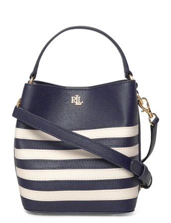 Lauren Ralph Lauren Two-Tone Leather Small Reese Bucket Bag - Navy - ONE SIZE