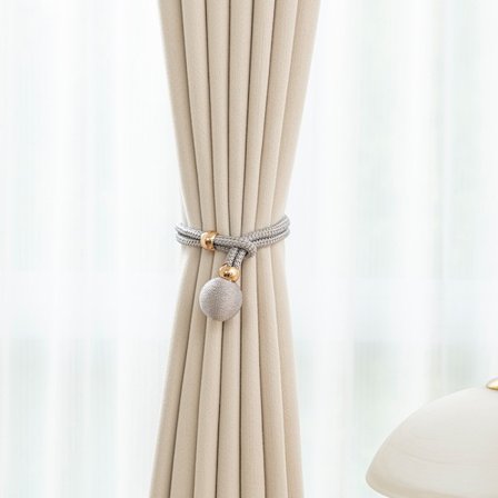 Set of 2 Decorative Ball Curtain Tiebacks - Stylish Window Drape Holders