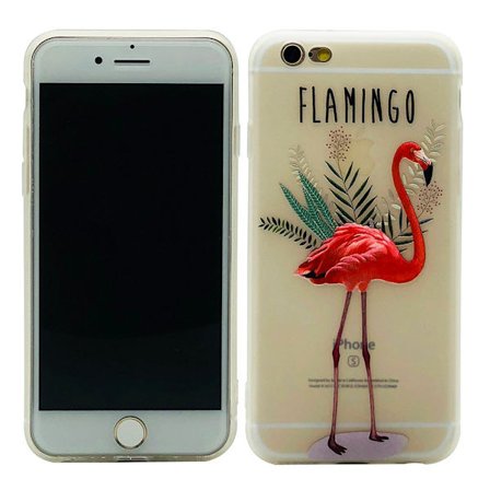 Skyddande Skal av Silikon till iPhone 6/6S Plus (FLAMINGO)