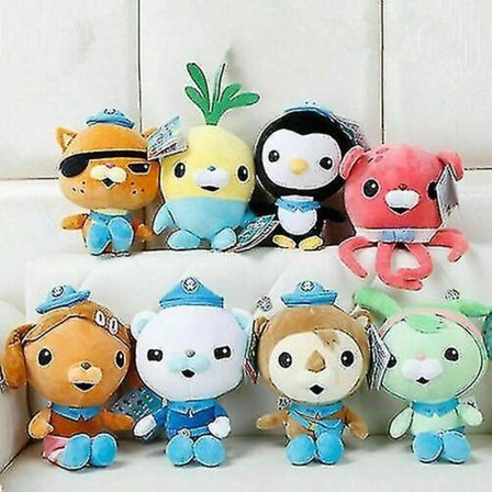 8' The Octonauts Octo Glow Crew Pack Barnacles Kwazii Peso Pludsede Dukker Børnegave (FMY)