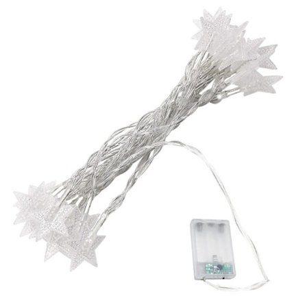 Star Led Light String 40 Lights [6 Meters 40 Lights - Batterimodell (med blixt)]Vit