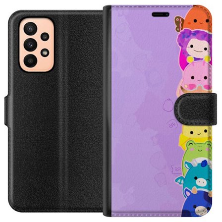 Yhteensopiva Lompakkokotelo Samsung Galaxy A23 Tumma siluetti Jeesuksesta, jolla on orjantappurakruunu mustaa taustaa vasten, voimakkaassa kontrastiss