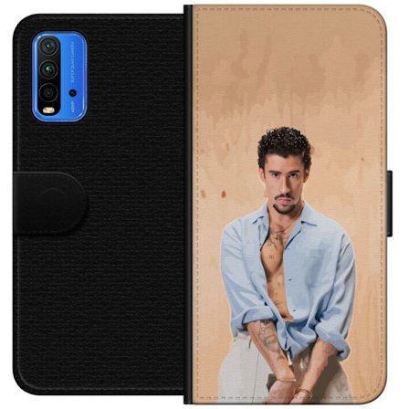 Kompatibel Tegnebogsetui til Xiaomi Redmi Note 9 4G Bad Bunny Super Bowl-inspireret grafik med NFL-trofæ og San Francisco-bro i sportdesign