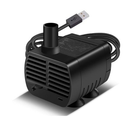 (Svart)Nedsänkbar vattenpump, akvariepump justerbar 200L/H 3W ultratyst USB-pump för damm fisk