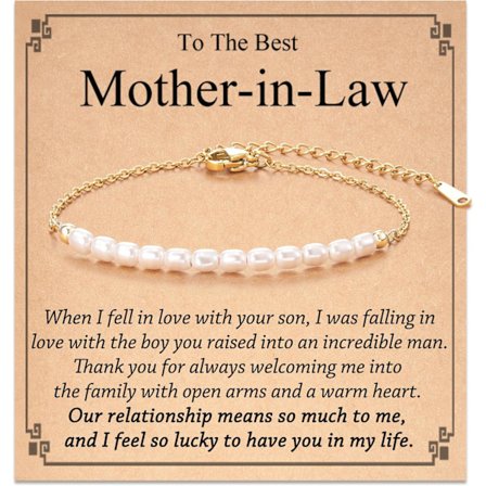 Armbånd med kunstige perler til kvinder, mor/svigermor/bedstemor/moster/farmor, fødselsdag, jul, mors dag, bryllup