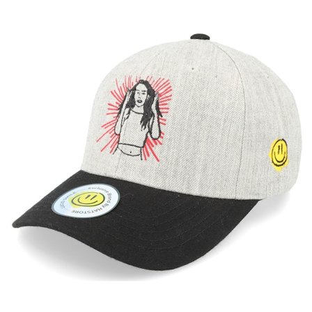 Lucid Smile - Šedá adjustable Kšiltovka - Shine Girl Heather Grey/Black Adjustable @ Hatstore
