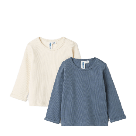 RIKIKI Ribbad tröja DEDE, 2-pack Bodies & set Blå 80