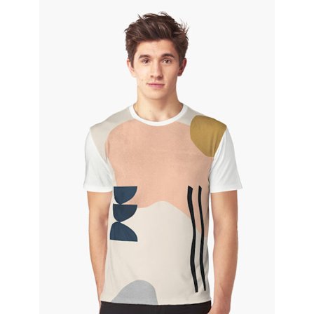 Abstrakt beige solbränna Geometrisk konst 3 grafisk T-shirt