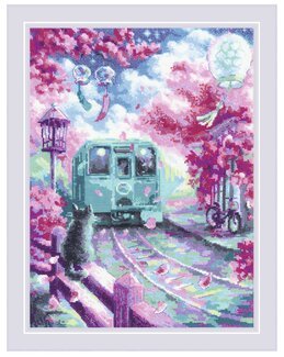 Stickpackung Bild Frühling Der Zug