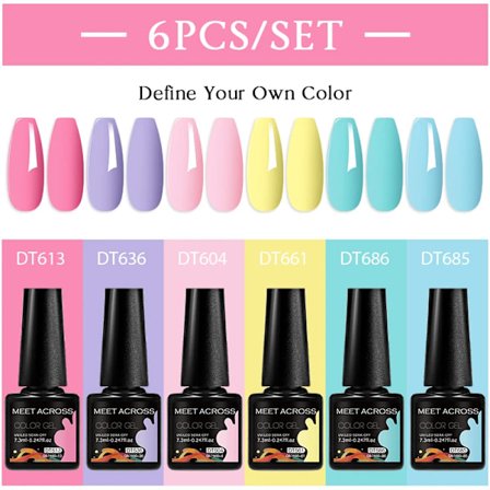 6st Nagellack Gel Set DIY Nagelkonst Semi Permanent UV LED Gel Kit För Naglar Dekoration Manikyr Blötläggning Målning Vernis Design