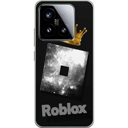 Yhteensopiva Puhelinkuori Xiaomi Xiaomi 15 Minimaalinen musta ja hopeanvärinen Roblox-symboli, jossa on kultainen kruunu ja ylellinen pelaajien estee
