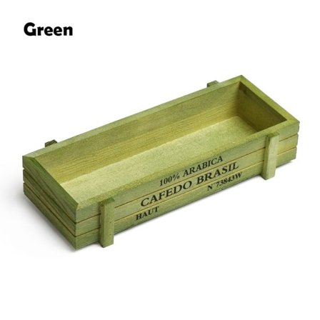 Træ Blomsterpotte Naturlig Træ Blomsterpotte Haveindretning Tråg Dekoration Potter Sukkulenter Kasser Rektangel Vase Vintage Kasser Træ Blomsterpotte 