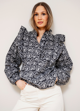 MISSMAYA - Maya Blouse Blooming Black - M