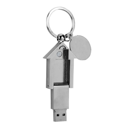 16 GB Mini Bärbar Nyckelring Husformad USB-minne för Windows Vista/7/10/Mac