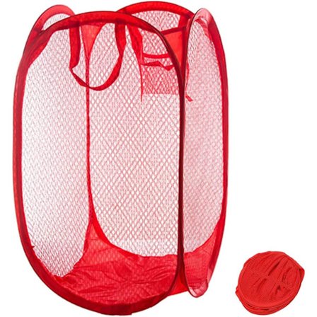 Sammenleggbar nettingvaskeri kurv for soverom, barnerom, studentbolig